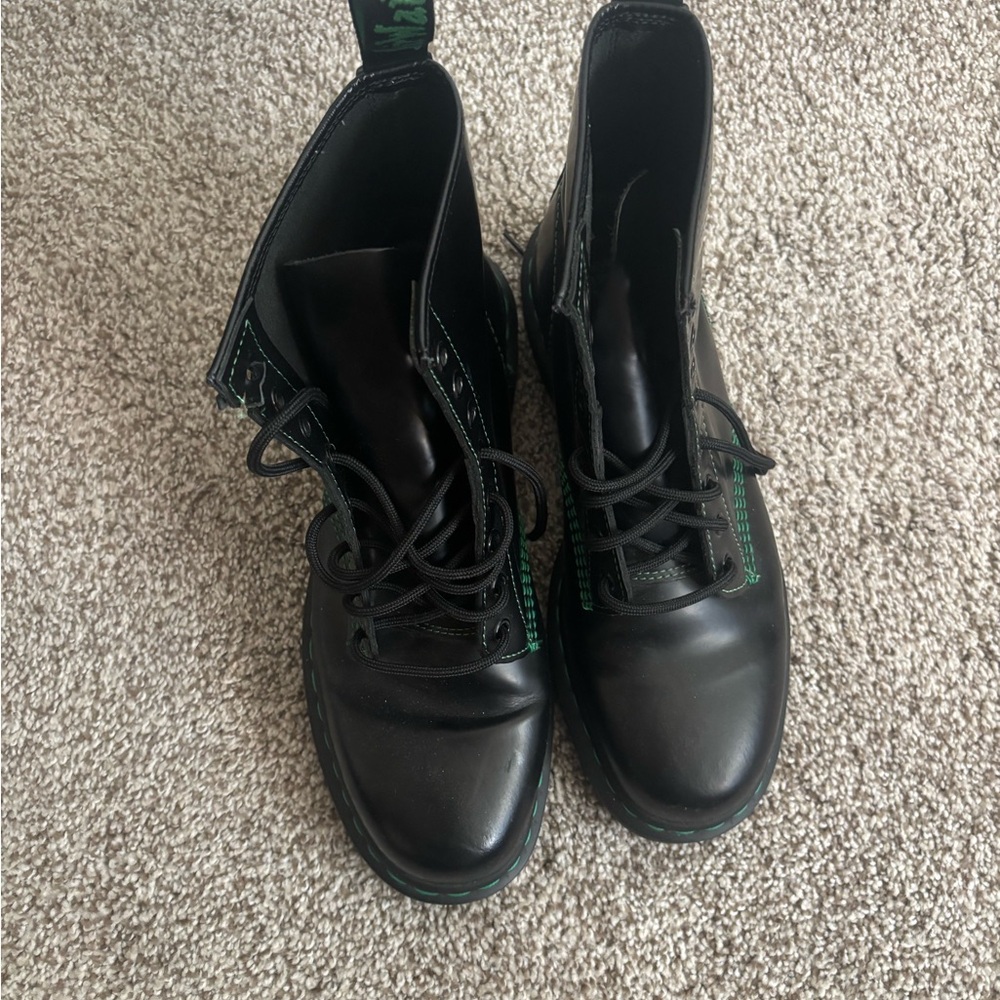 Black Leather Lace-Up Boots